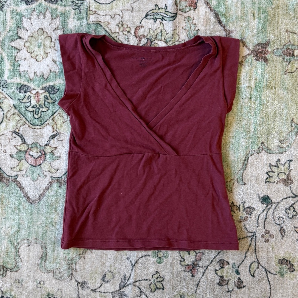 Brandy Melville Burgundy Wrap Top